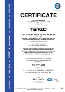 Excellence Engine Oil Lubricant Manufacturer—TERZO 28 CPS-en_ISO-50001_2023