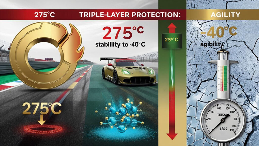 三层保护 275°C 稳定性 -40°C 灵活性 Triple-Layer Protection 275°C Stability to -40°C Agility