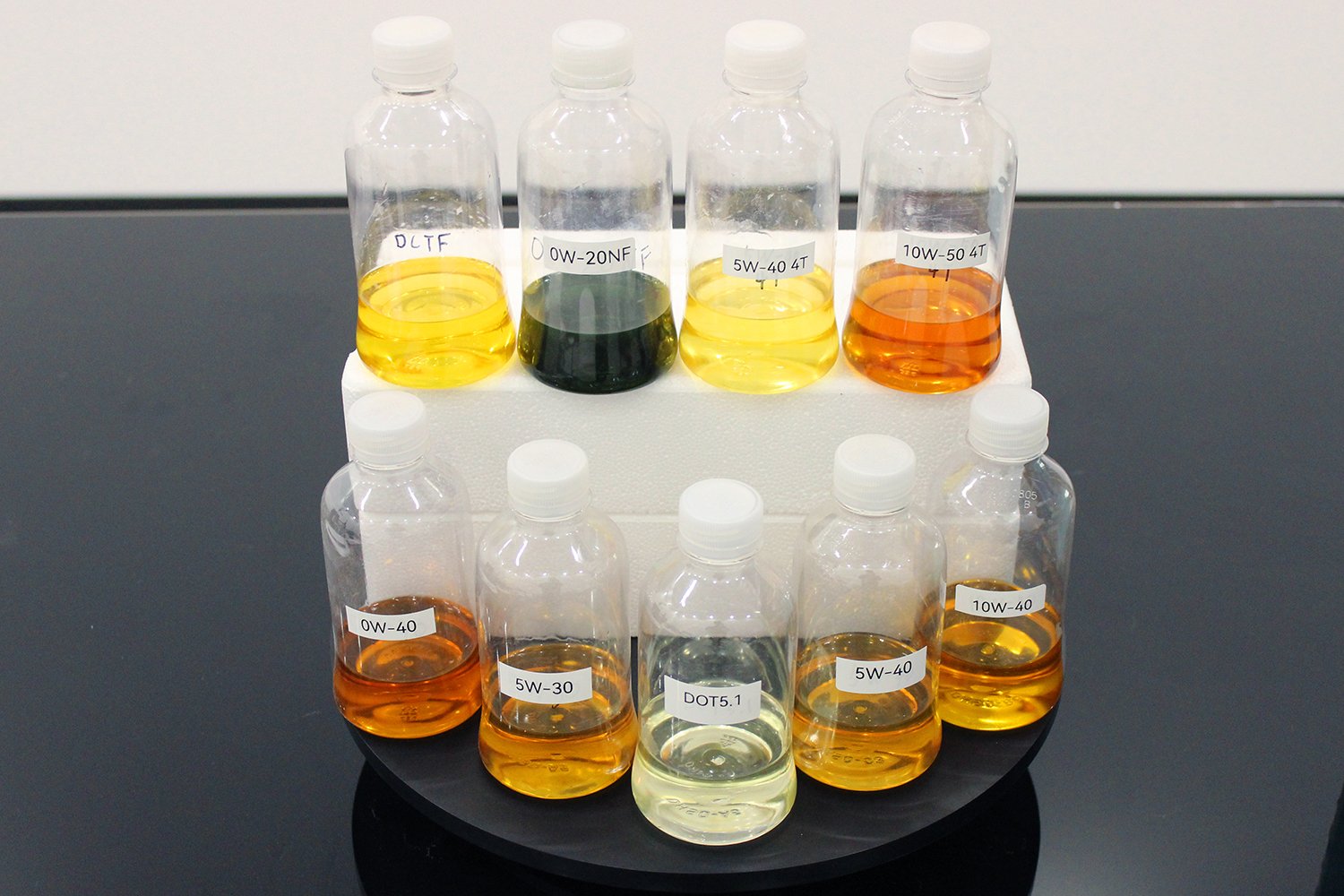 engineers analyzing oil samples in the laboratory