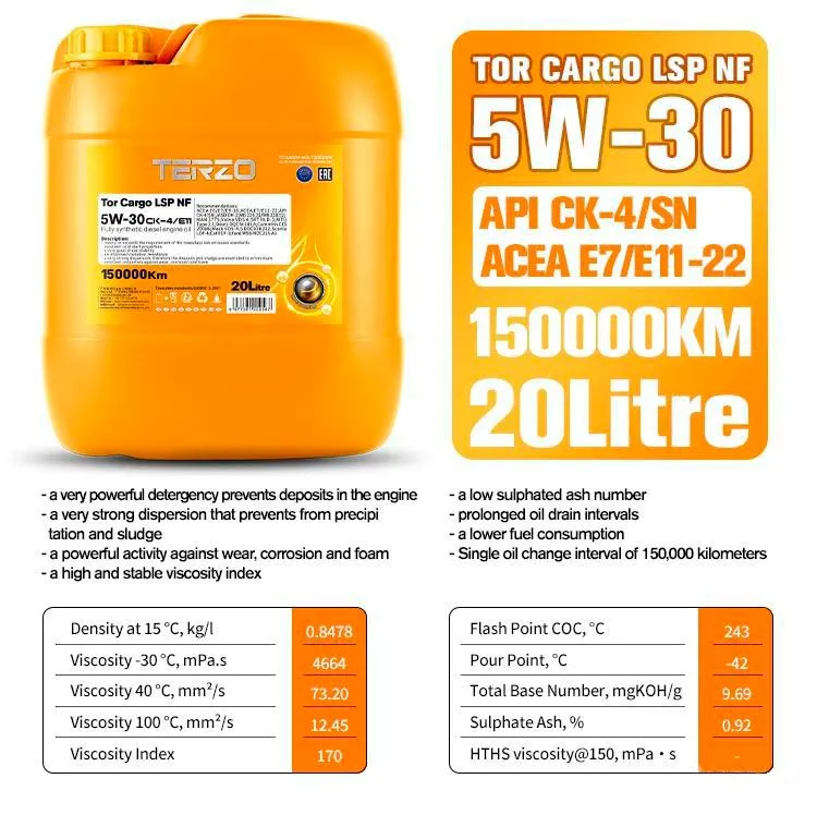 TERZO Tor Cargo LSP NF 5W30 Data TERZO Tor Cargo LSP NF 5W30 Data