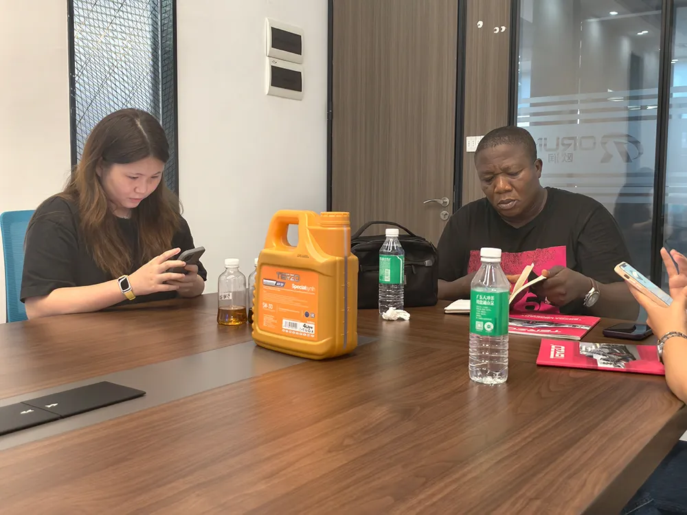 The U.S. client is evaluating the compatibility of TERZO's 208L full synthetic oil The U.S. client is evaluating the compatibility of TERZO's 208L full synthetic oil