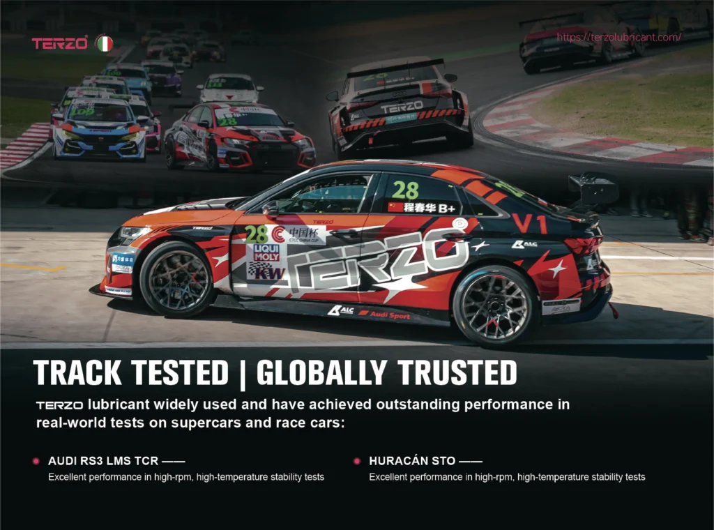 TERZO:誕生於歐洲超級跑車文化的核心 terzo_super_car_racing_with_height_performance_lubricant