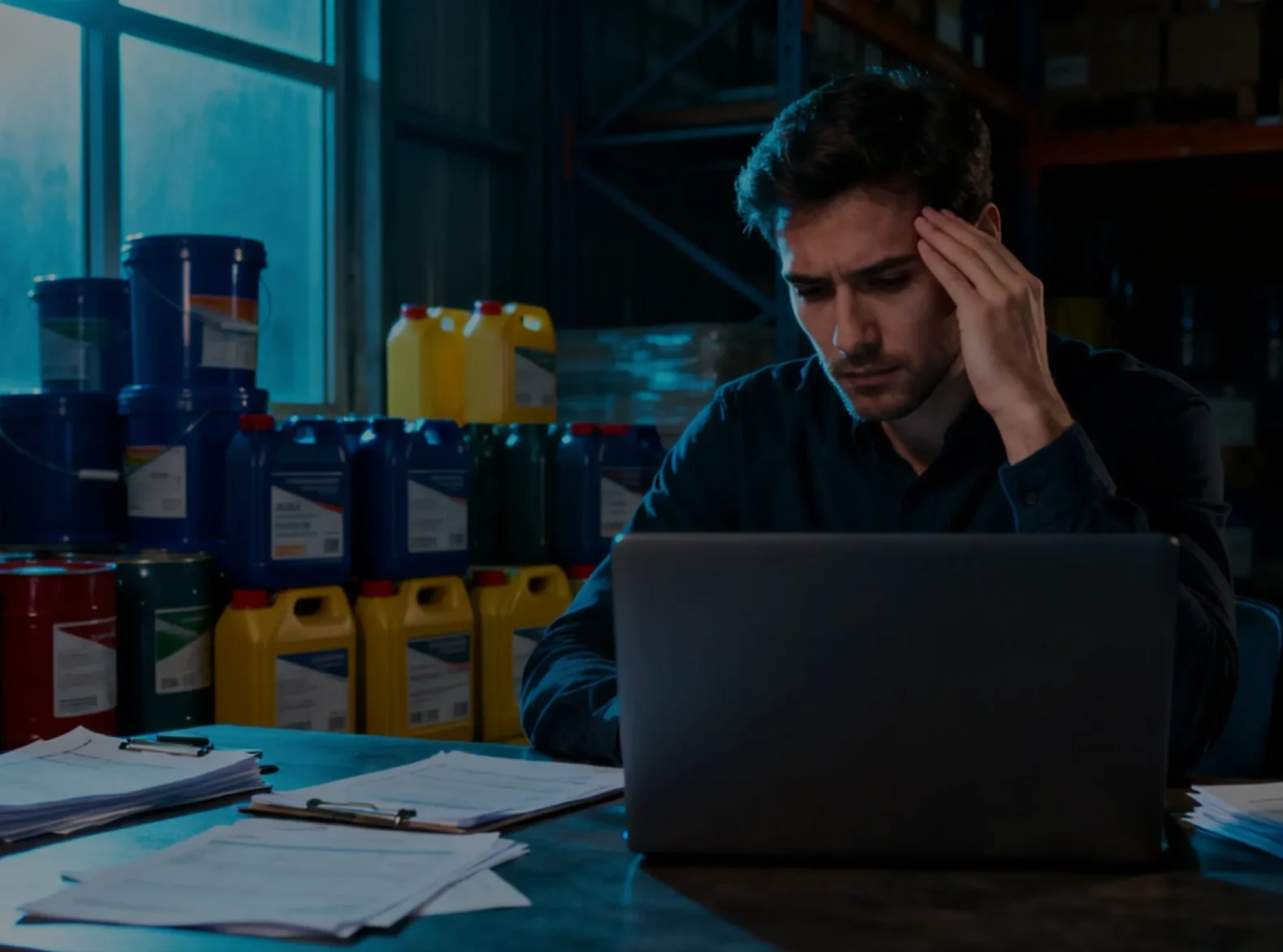 TERZO-Your Trust Lubricant Partner 23 Entrepreneurs checking inventory and ledgers in warehouseoffice_